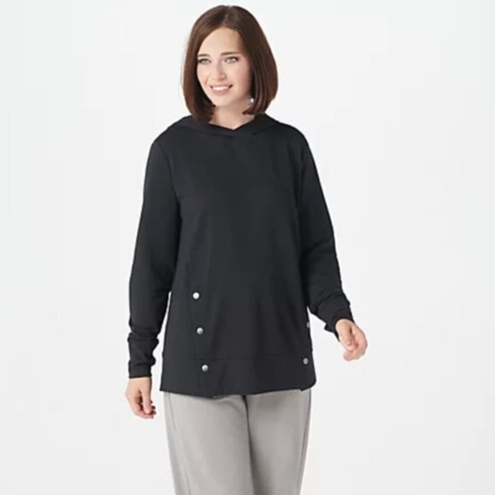 NEW AnyBody French Terry Sweatshirt with Side Snap